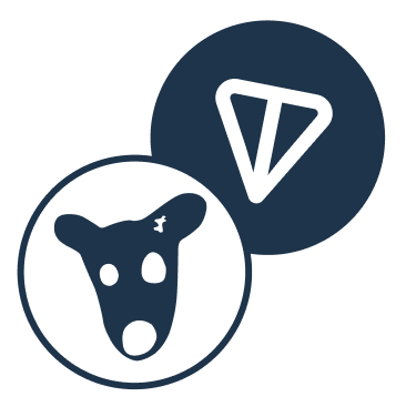 TON cryptocurrency logo featuring a blue circle with a stylized 'T' inside, accompanied by the text 'TON' in blue